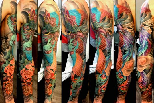 Tatouage japonais de phénix sur le bras