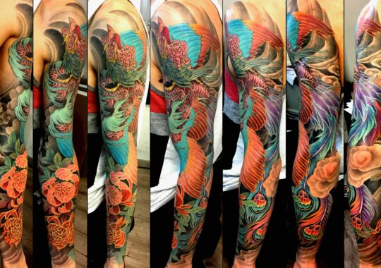 Tatouage japonais de phénix sur le bras