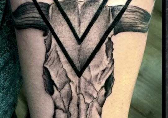 Tatouage réaliste de crâne