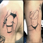 Tatouage noir femme trait fin