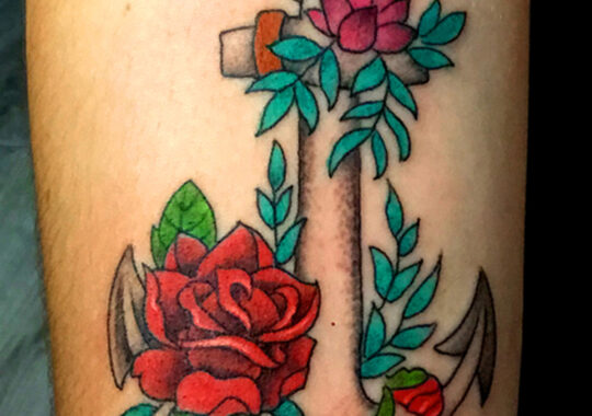 Tatouage d'encre en couleur