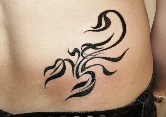 Petit tatouage tribal scorpion réalisé à Aix-en-Provence