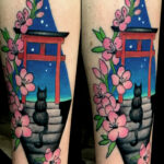 Tattoo coloré de chat