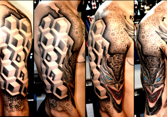Tatouage réaliste cubique