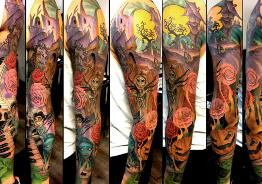Tatouage en couleur de L'étrange Noël de M. Jack