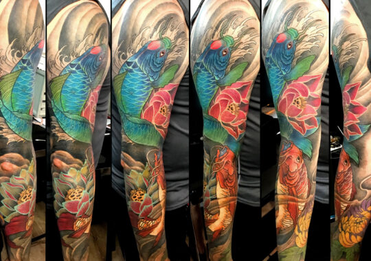 Tatouage japonais carpe sur le bras