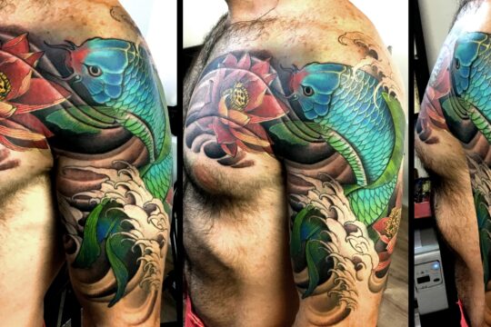 Tatouage japonais de carpe koi