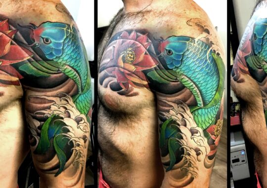 Tatouage japonais de carpe koi