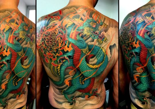 Tatouage japonais de dragon