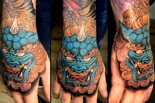 Tatouage japonais coloré de dragon
