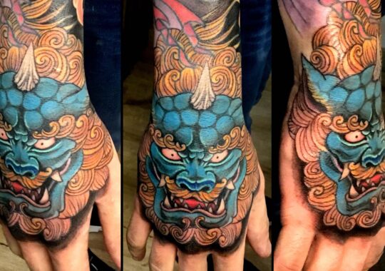 Tatouage japonais coloré de dragon