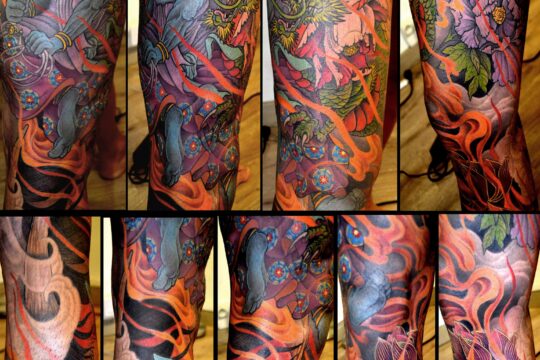 Tatouage japonais coloré