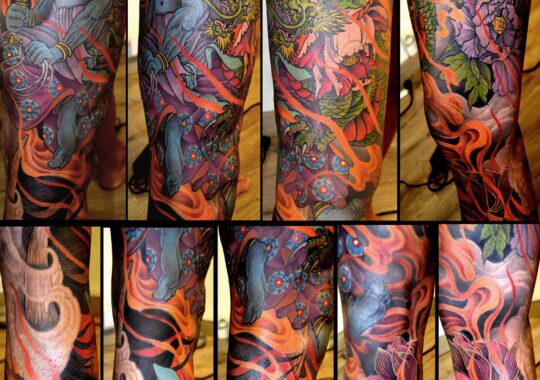 Tatouage japonais coloré