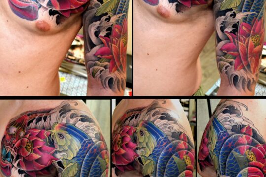 Tatouage japonais Hannya coloré