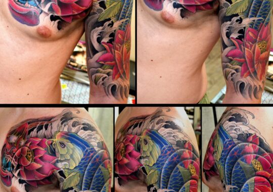 Tatouage japonais Hannya coloré