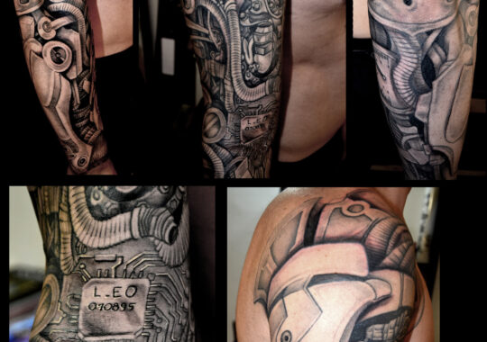 Tatouage réaliste biomécanique