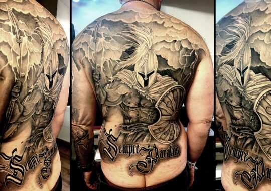 Tatouage réaliste de chevalier