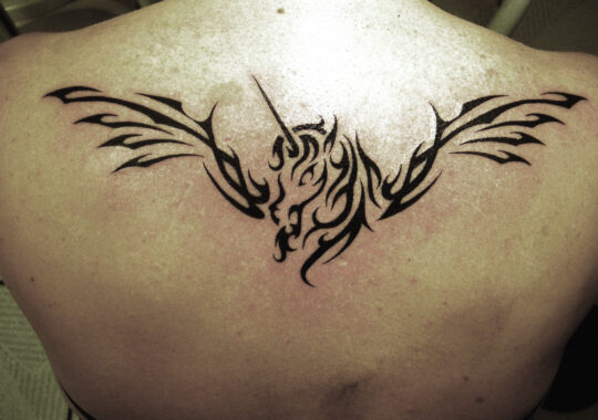 Tatouage tribal de licorne à Aix-en-Provence