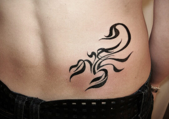 Tatouage tribal de scorpion réalisé à Aix-en-Provence